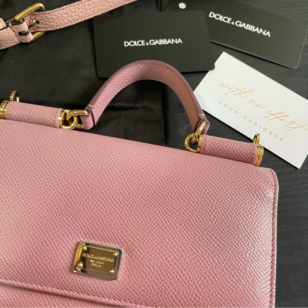 DOLCE & GABBANA Pink Dauphine Leather Borse Sicily VON Light Purse